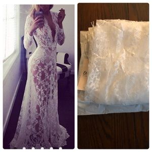 Sheer white lace dress